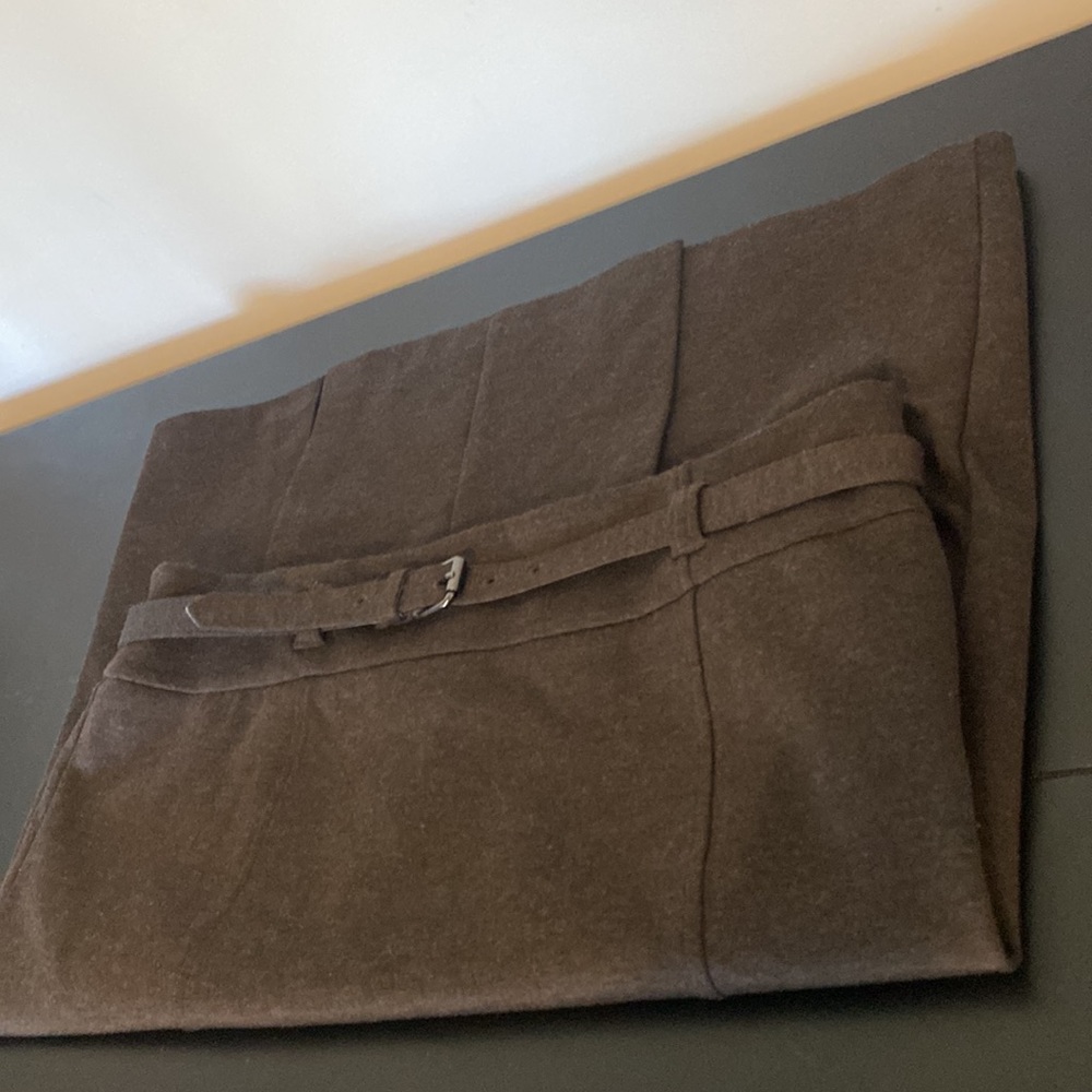 New York & Company Brown Heather Belted Pencil Skirt